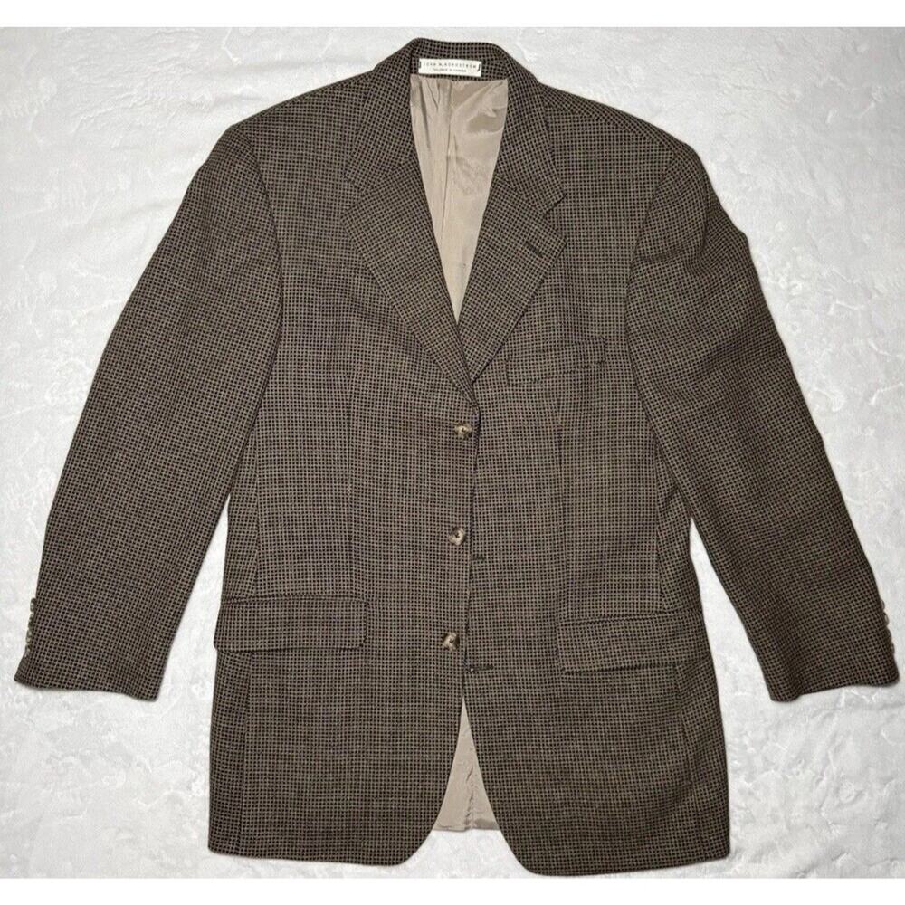 Nordstrom Blazer Mens L 44R Wool Cashmere Brown Sport Coat Classic Preppy